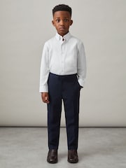Reiss White Redknapp 3-9 yrs Cotton Slim-Fit Button-Down Shirt - Image 1 of 4