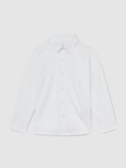 Reiss White Redknapp 3-9 yrs Cotton Slim-Fit Button-Down Shirt - Image 2 of 4