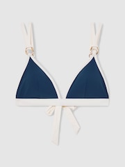Reiss Bianca Contrast-Trim Triangle Bikini Top - Image 2 of 6