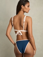 Reiss Bianca Contrast-Trim Triangle Bikini Top - Image 5 of 6