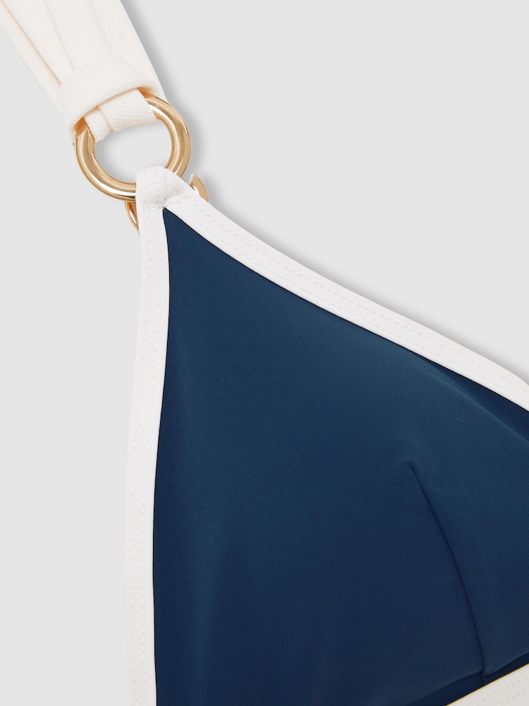 Reiss Bianca Contrast-Trim Triangle Bikini Top - Image 6 of 6