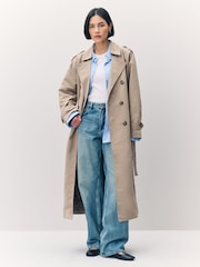VERO MODA Natural Long Belted Trenchcoat - Image 1 of 6