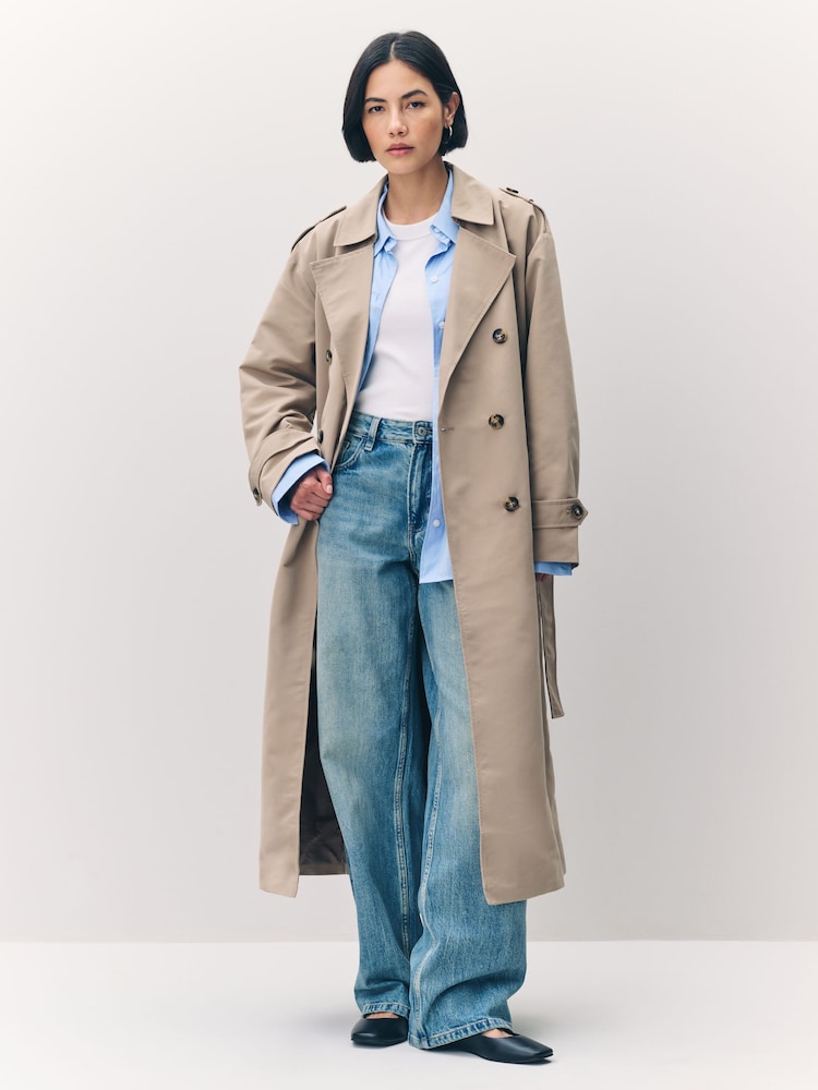 VERO MODA Natural Long Belted Trenchcoat - Image 1 of 6