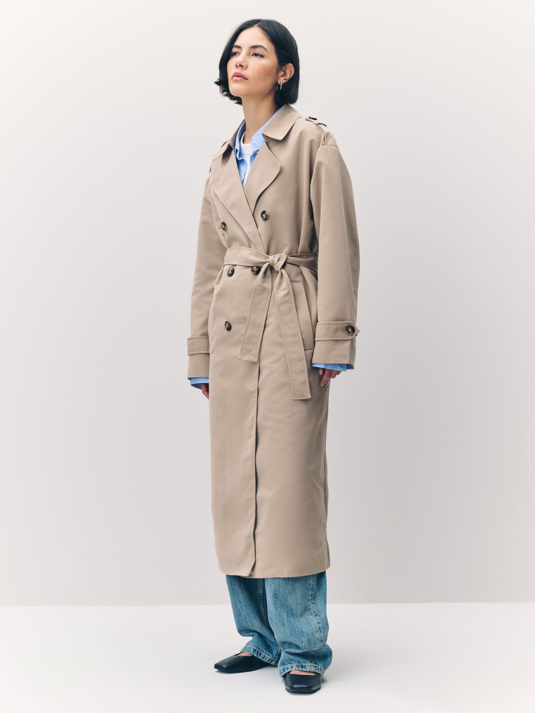 VERO MODA Natural Long Belted Trenchcoat