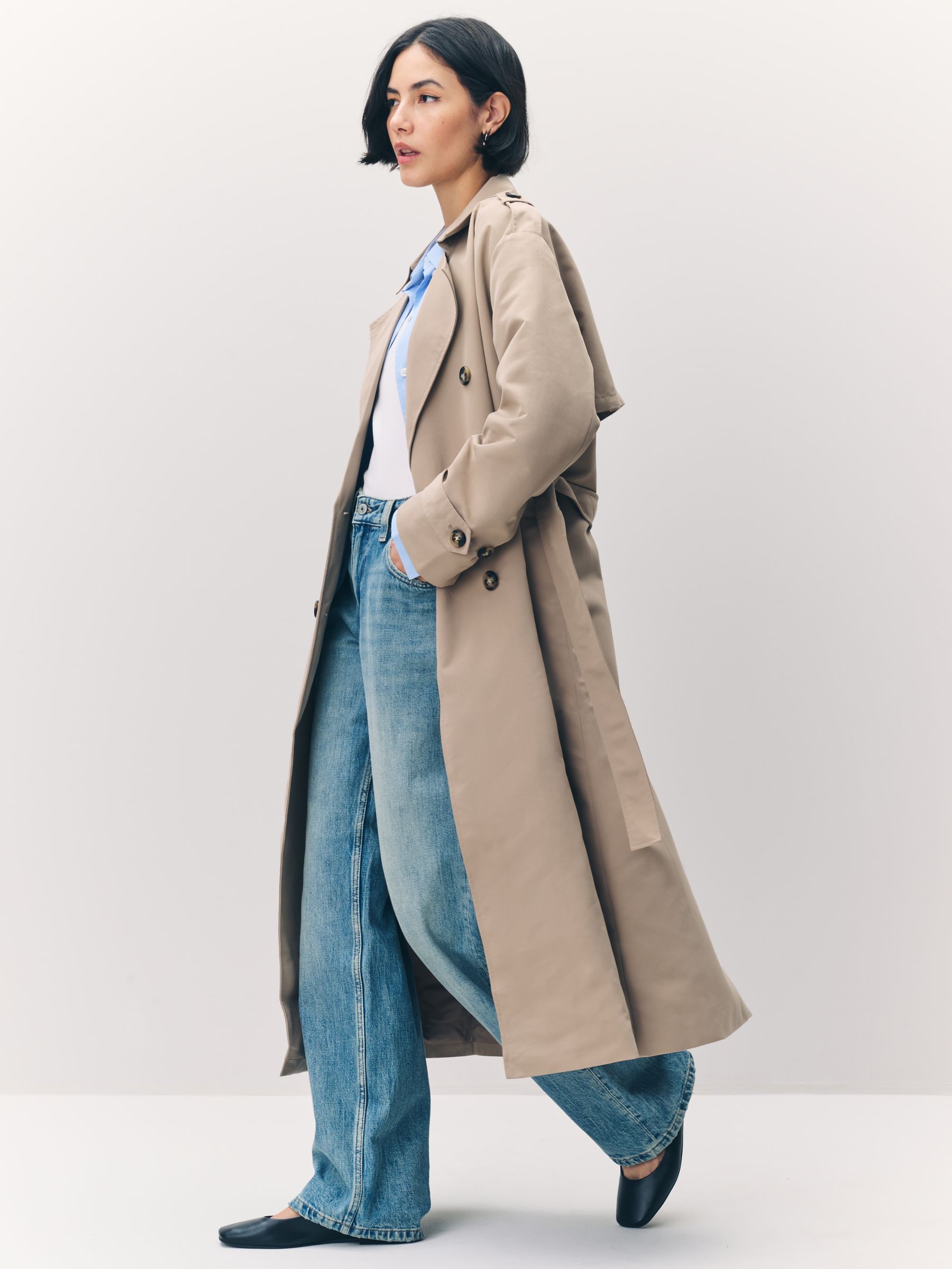 VERO MODA Natural Long Belted Trenchcoat
