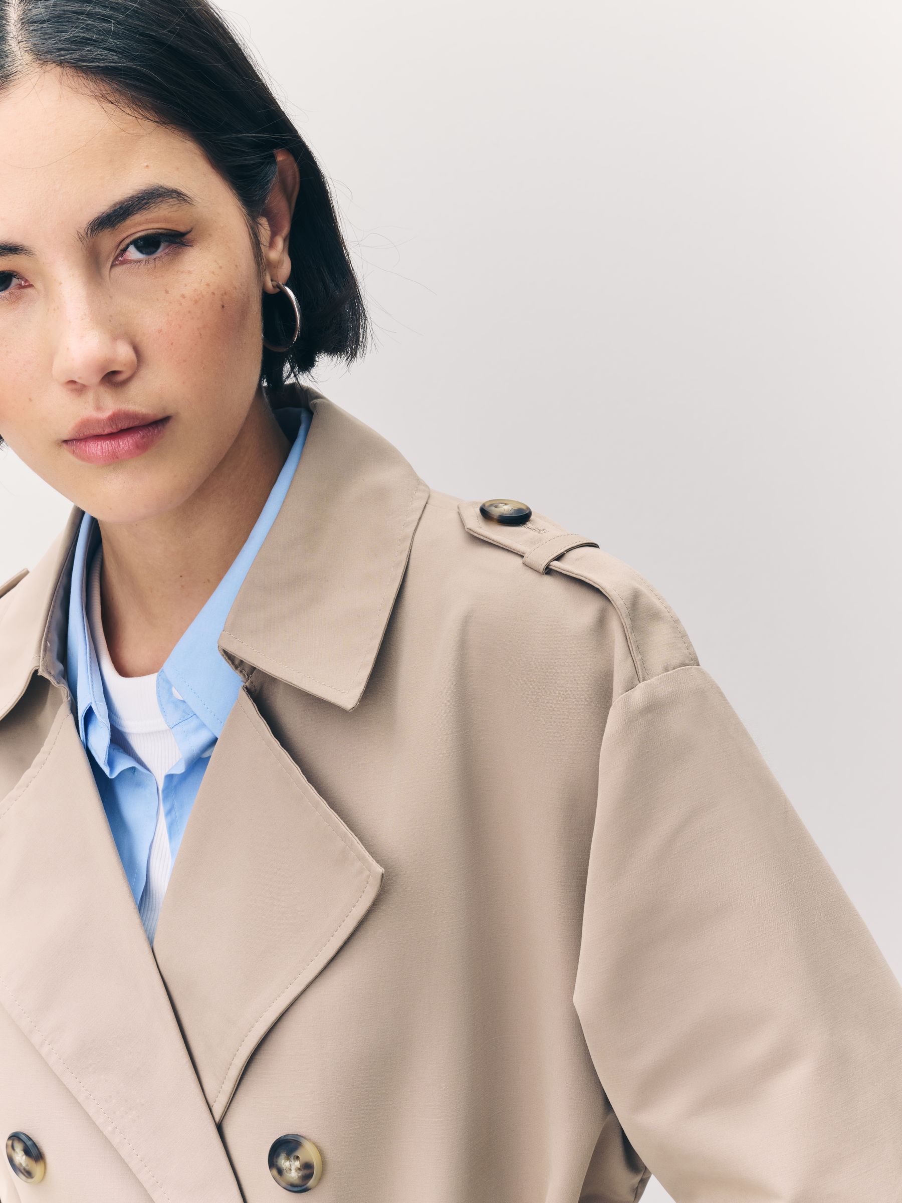 VERO MODA Natural Long Belted Trenchcoat