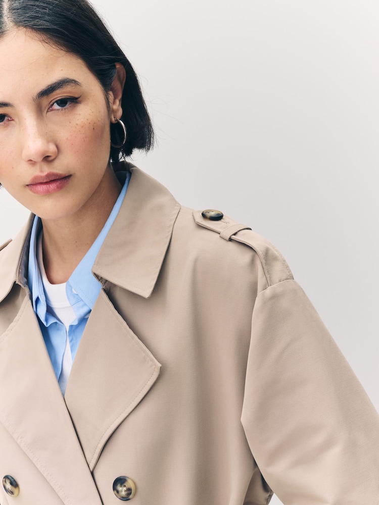 VERO MODA Natural Long Belted Trenchcoat - Image 5 of 6