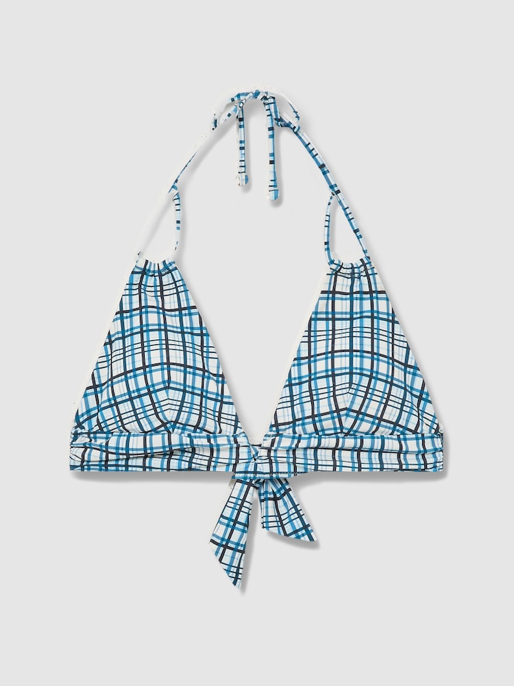 Reiss Daniella Check Halterneck Bikini Top - Imagen 2 de 6