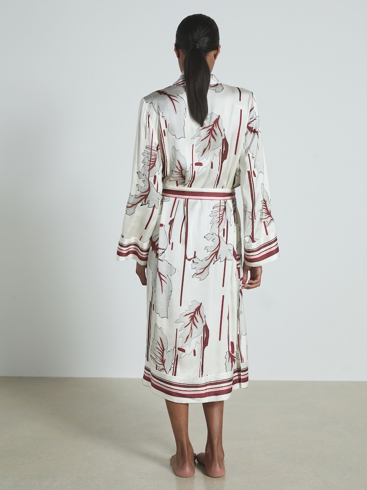 Reiss Amanda satijnen bedrukte kamerjas - Image 4 of 4