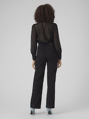 VERO MODA Black High Neck Lace Sheer Blouse - Image 2 of 4