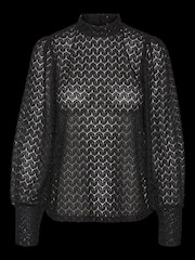 VERO MODA Black High Neck Lace Sheer Blouse - Image 4 of 4