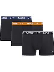 Nike Black/Orange Black/Orange Everyday Cotton Stretch Boxers 3 Pack - Image 1 of 1