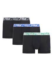Nike Black Black Everyday Cotton Stretch Boxers 3 Pack - Image 1 of 1