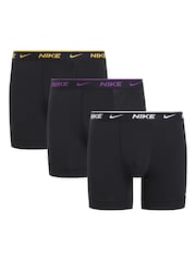 Nike Black Everyday Cotton Stretch Boxer Briefs 3 Pack - Image 1 of 1