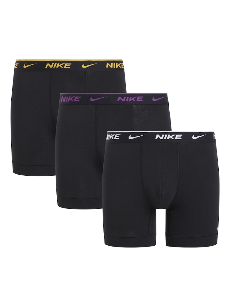 Nike Black Everyday Cotton Stretch Boxer Briefs 3 Pack - Image 1 of 1