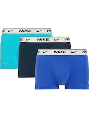 Nike Blue Blue Everyday Cotton Stretch Boxers 3 Pack - Image 1 of 1