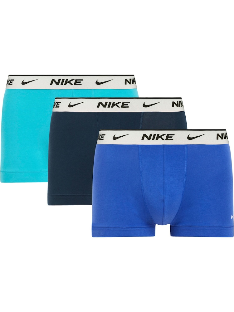 Nike Blue Blue Everyday Cotton Stretch Boxers 3 Pack - Image 1 of 1