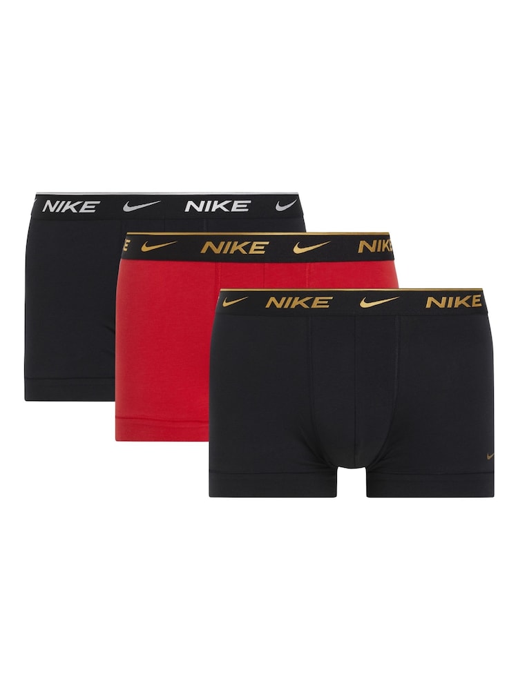 Nike Black Black Everyday Cotton Stretch Boxers 3 Pack - Image 1 of 2