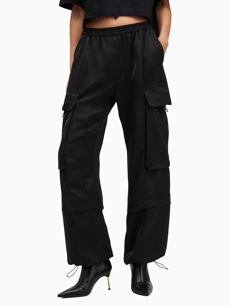AllSaints Black Barbara Trousers - Image 2 of 10