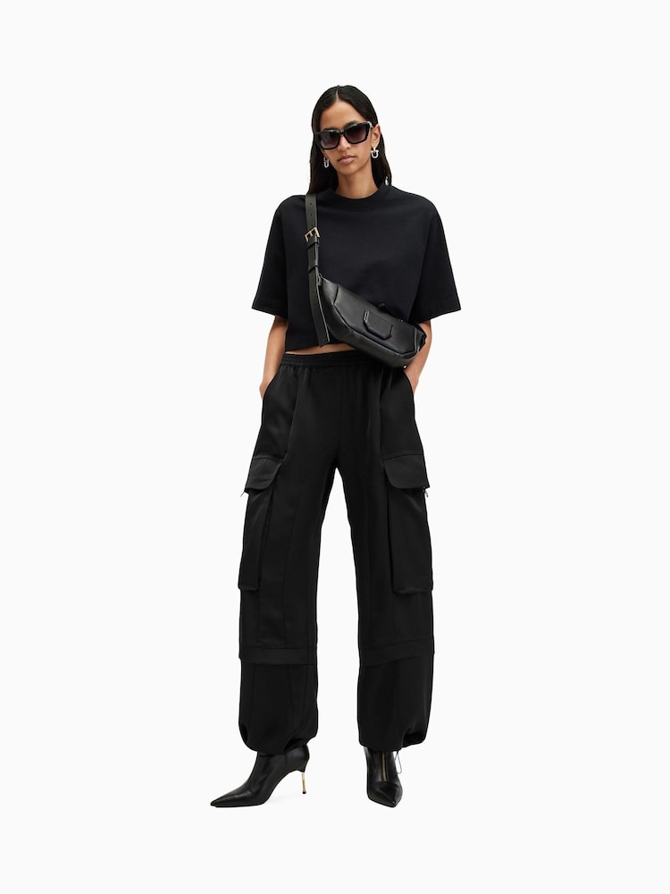 AllSaints Black Barbara Trousers - Image 4 of 10