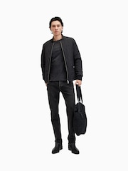 AllSaints Black Bodega Short Sleeve Crew T-Shirt - Image 3 of 7