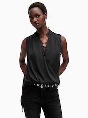 AllSaints Black Abi Lace Top - Image 1 of 7