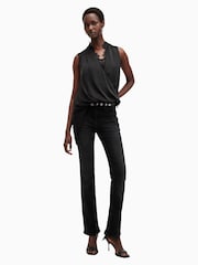 AllSaints Black Abi Lace Top - Image 5 of 7