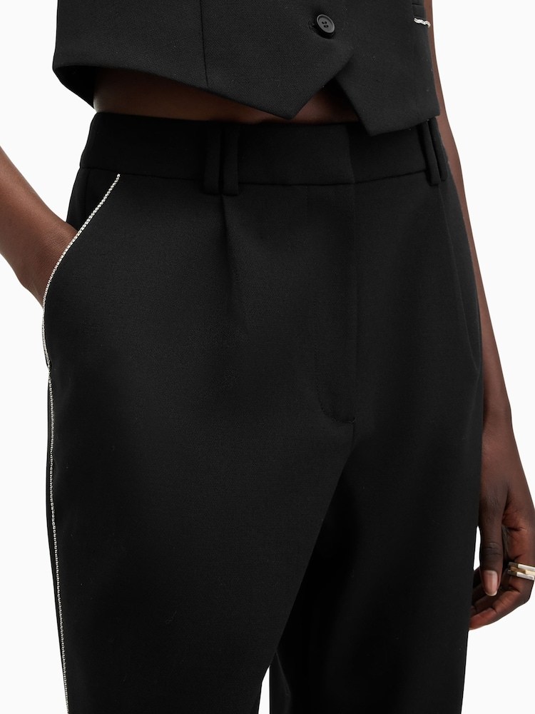 AllSaints Black Atlas Krys Trousers - Image 3 of 8