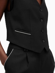 AllSaints Black Atlas Krys Waistcoat - Image 6 of 7