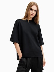 AllSaints Black Amelie T-Shirt - Image 1 of 8