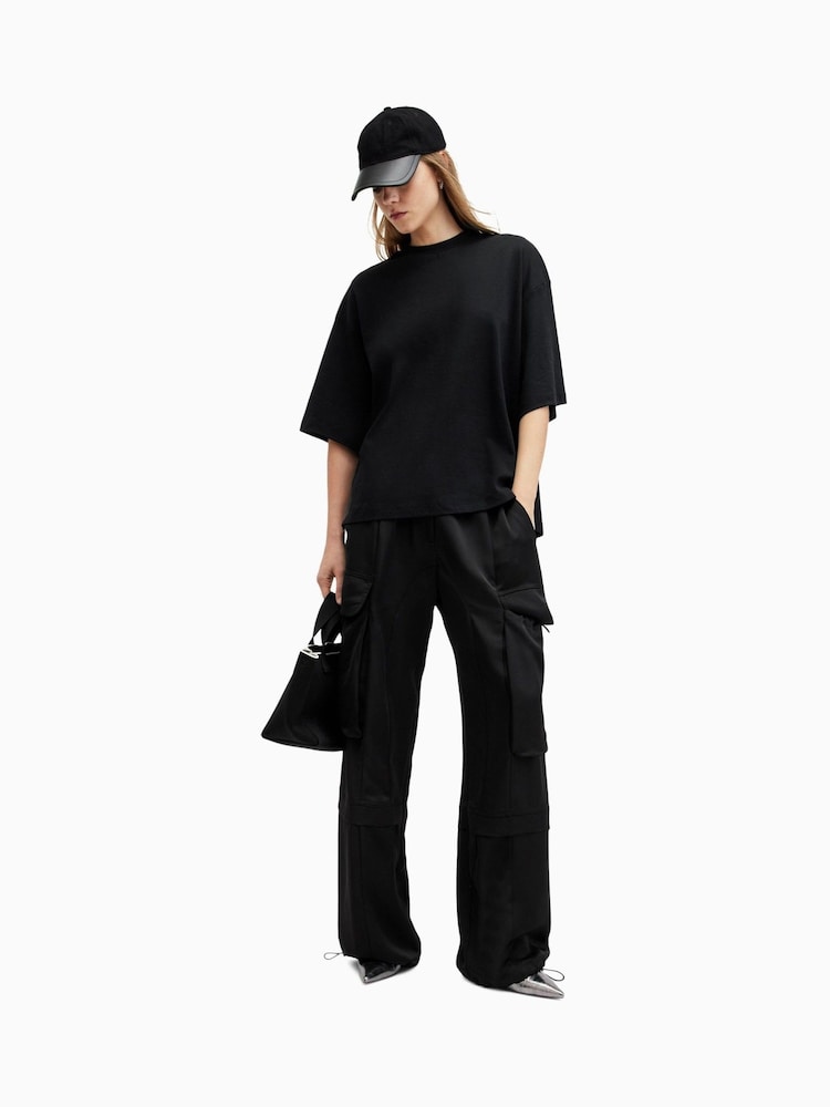 AllSaints Black Amelie T-Shirt - Image 2 of 8