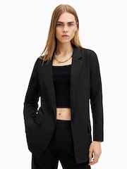 AllSaints Black Aleida Tri Blazer - Image 1 of 10