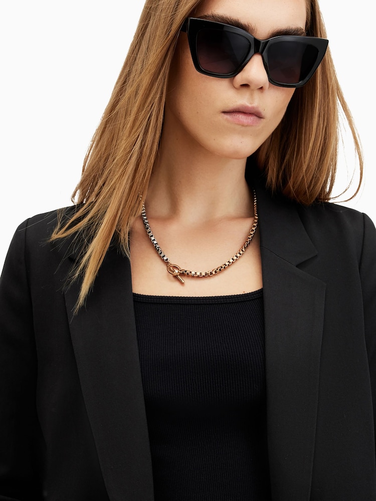 AllSaints Black Aleida Tri Blazer - Image 4 of 10