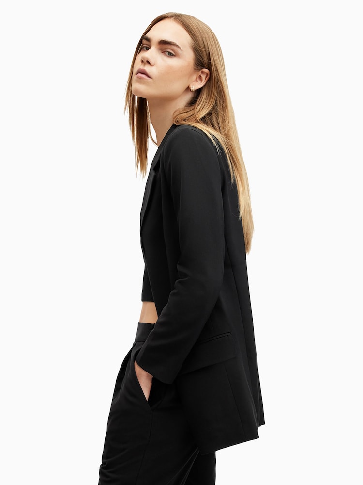 AllSaints Black Aleida Tri Blazer - Image 7 of 10