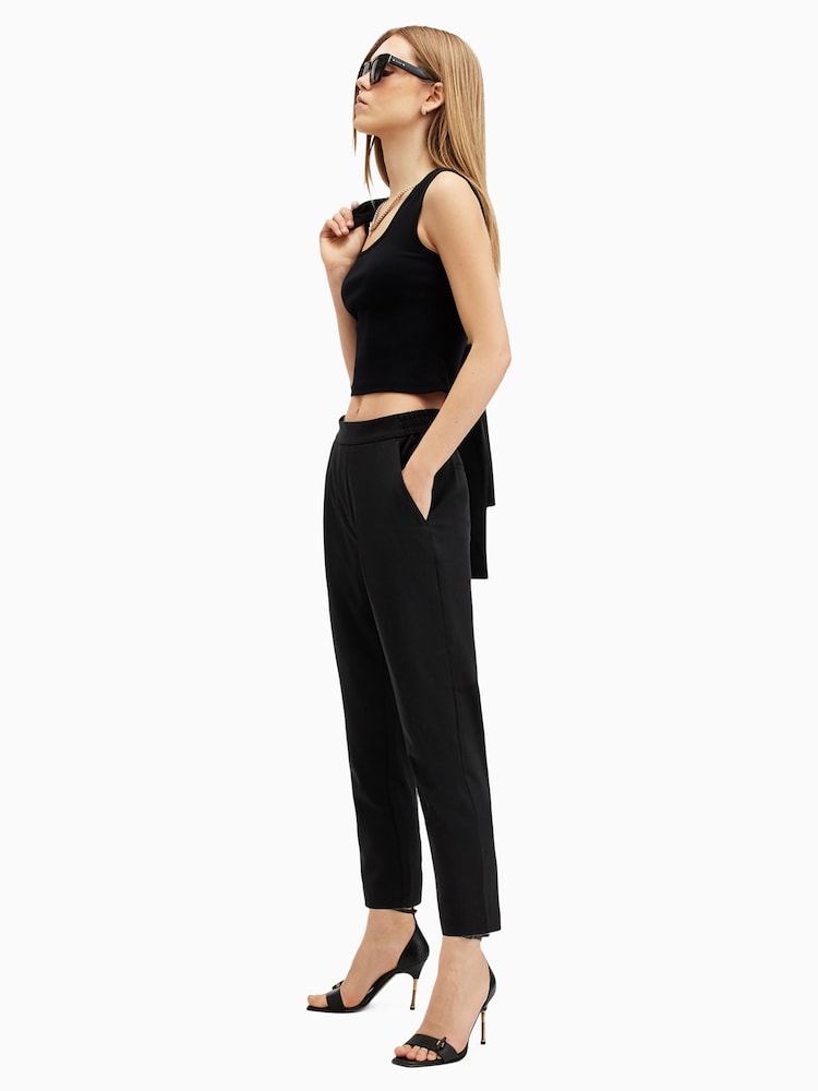 AllSaints Black Aleida Tri Trousers - Image 2 of 7