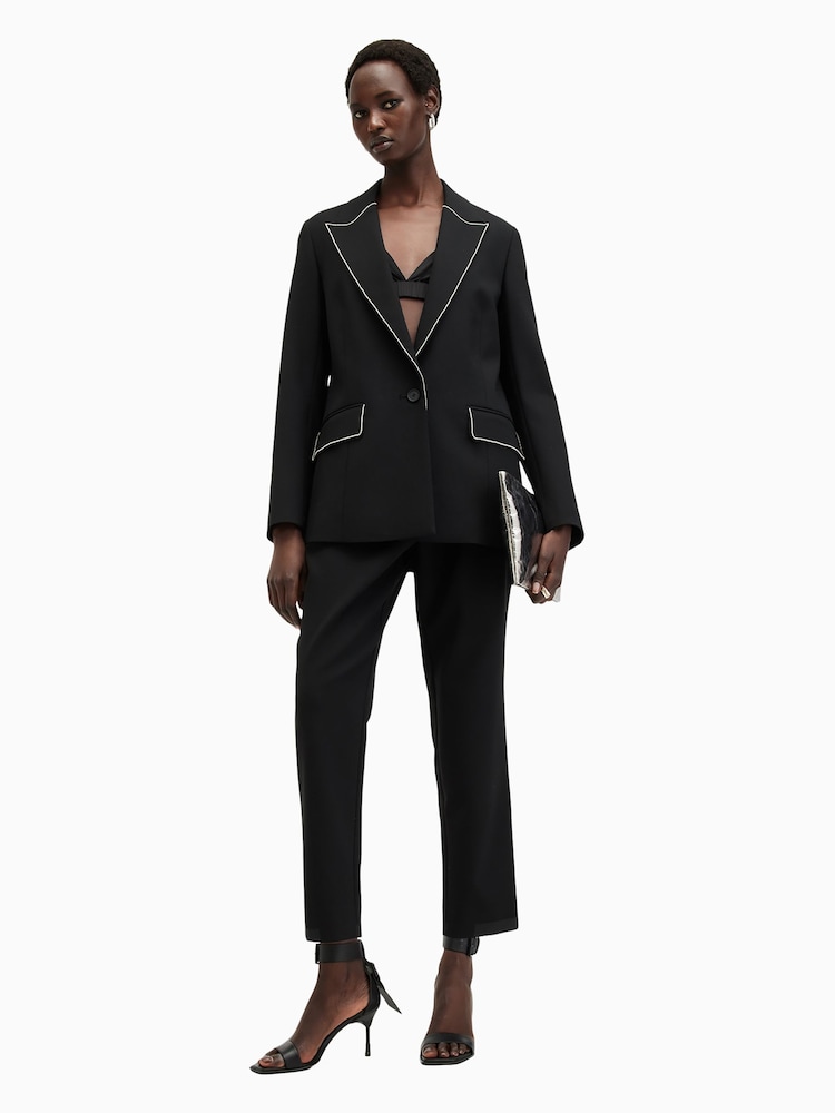 AllSaints Black Atlas Krys Blazer - Image 1 of 9