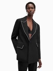 AllSaints Black Atlas Krys Blazer - Image 2 of 9