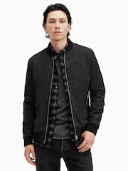AllSaints Black Dark Bassett Bomber Jacket - Image 1 of 9