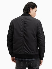 AllSaints Black Dark Bassett Bomber Jacket - Image 3 of 9