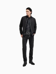 AllSaints Black Dark Bassett Bomber Jacket - Image 5 of 9