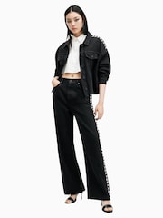 AllSaints Black Blake Stud Jeans - Image 4 of 9