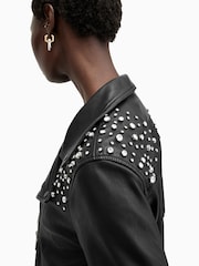 AllSaints Black Billie Biker Jacket - Image 2 of 3