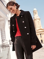 Love & Roses Black Military Smart Coat - Image 4 of 4