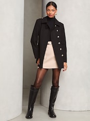 Lipsy Black Smart Military Button Coat - Image 3 of 4