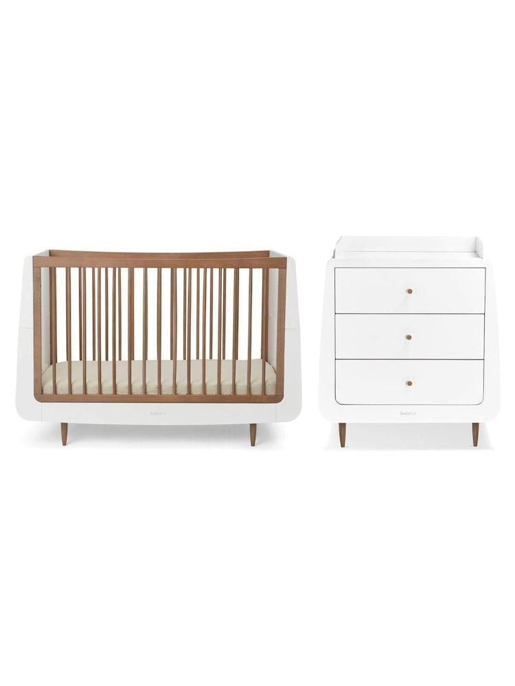 Snuz Set of 2 Walnut SnuzKot Skandi Nursery Furniture - Image 1 of 10
