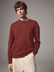 Red Regular Fit Cotton Rich Crew Jumper - Image 1 of 7