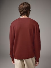 Red Regular Fit Cotton Rich Crew Jumper - Image 3 of 7
