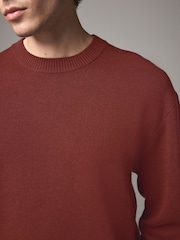 Red Regular Fit Cotton Rich Crew Jumper - Image 4 of 7