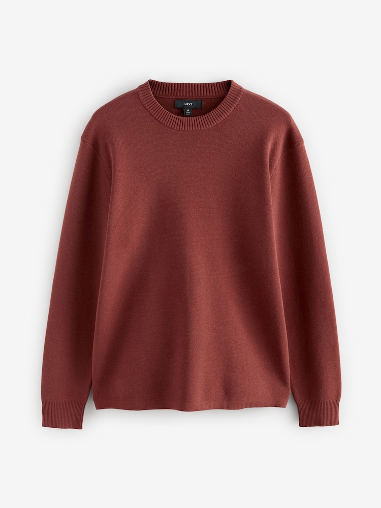 Red Regular Fit Cotton Rich Crew Jumper - Image 5 of 7