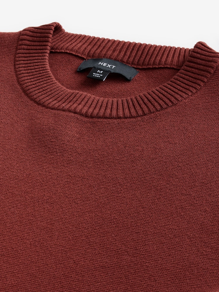 Red Regular Fit Cotton Rich Crew Jumper - Image 6 of 7